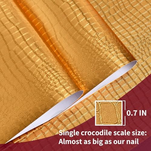 Peel and Stick Wallpaper Gold Crocodile Wallpaper 15.7" X 393" - Image 2