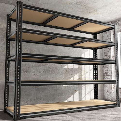 ROOMFAVE 48" W Garage Shelving Heavy Duty 2800LBS, 5 Tier, Industrial by RoomFave-organizeyourjoy