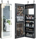 CHARMAID LED Mirror Jewelry Cabinet, 47.2'' Jewelry Armoire by CHARMAID