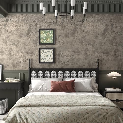 JSEVEM 31"×354" Light Brown Concrete Wallpaper Peel and Stick Industrial Beige - Image 4