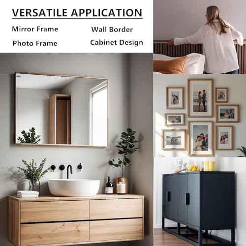 DESOMINOR 27FT Black Border Peel &Stick Black Wood Grain Wallpaper Border - Image 4