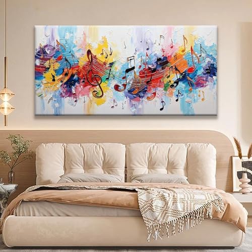 Suconvng Abstract Wall Art For Living Room Colorful Musical Note Canvas Art - Image 4