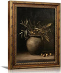 xikafou 3D Textured Canvas Wall Art, Vintage Carved Gold Frame, Rustic Olive by Wallart