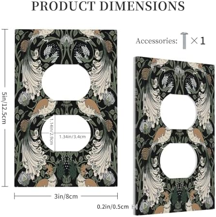 Outlet Covers William Morris Vintage Floral Plants And Birds 1 Gang Duplex - Image 5