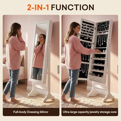 Antok 61" Full Length Mirror Jewelry Cabinet - Image 4