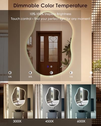 LED Bathroom Mirror 35"x25" Irregular Backlit Mirror - Image 4