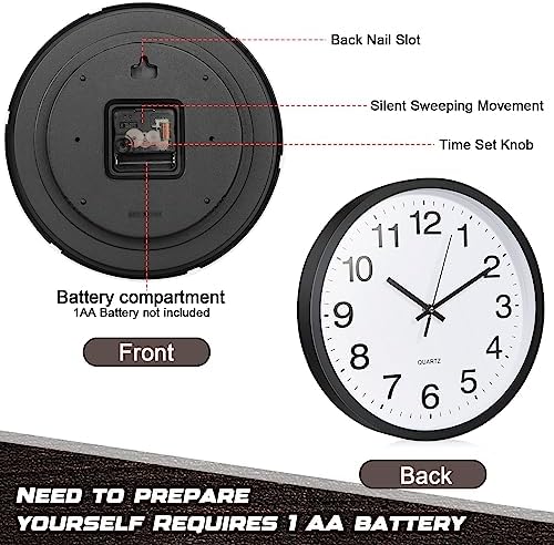 Inbagi 8 Pcs Wall Clock Bulk Silent - Image 4