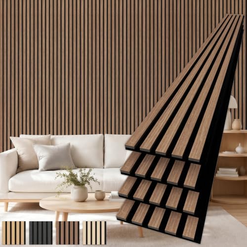TONOR Wood Panels for Wall, 4 Pack 94.5'' x 7.9''-20.64 sq.ft Acoustic Wall by TONOR