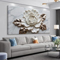 Suconvng Wall Art Living Room Marble Texture Wall Art Modern White Flower by Suconvng