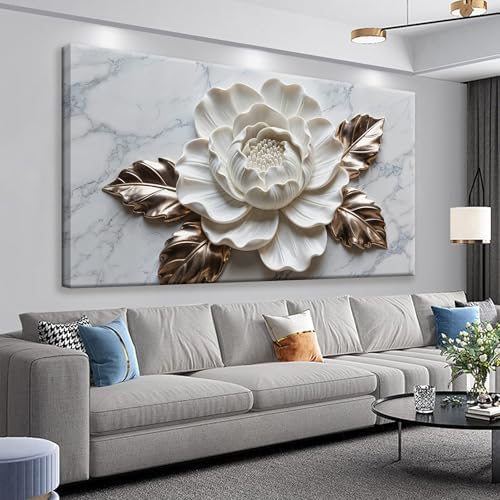 Suconvng Canvas Wall Art Living Room Home Wall Decor Modern White Flower Canvas by Suconvng