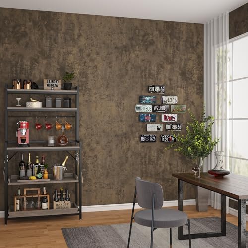 Dark Brown Concrete Wallpaper Peel and Stick Tan Cement Contact Paper Vintage - Image 4