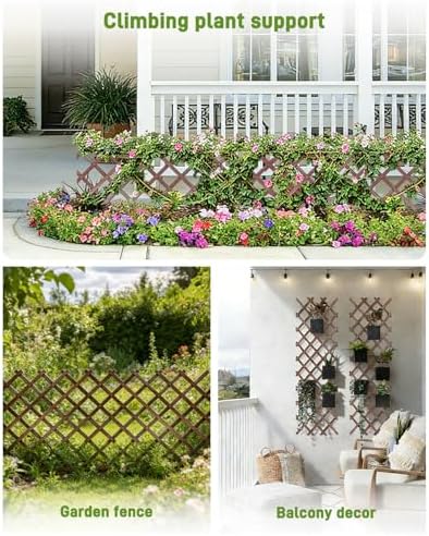 Expandable Wooden Lattice Fence Panel, 1 Pack, 3.2 x 6.1 Ft - Image 5