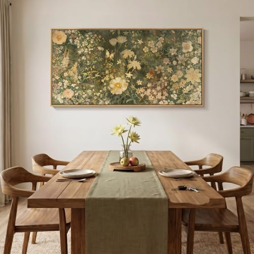 Large Framed Vintage Floral Botanical Wall Art - Image 6