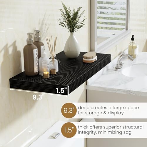 Fun Memories Black Floating Shelves 24 Inch Long, 9.3 Inch Deep Floating Shelf - Image 4