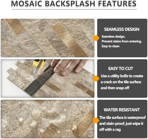 STICKGOO 20 Sheets Peel and Stick Backsplash Tile, Stick on Backsplash - Image 4