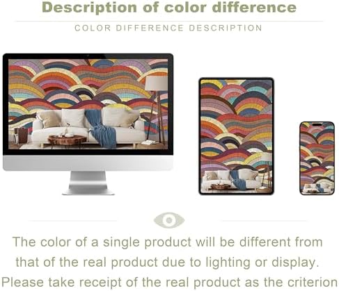 Boho Peel and Stick Wallpaper Rainbow Wave Wall Mural - Image 5