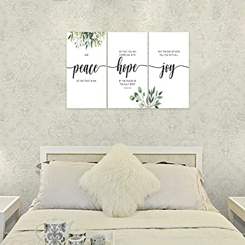 3 Piece Inspirational Wall Art, Quotes "Peace Hope Joy" Canvas Print - Image 2