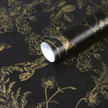 Safiyya Peel and Stick Modern Wallpaper Floral Birds Contact Paper Black and by SAFIYYA