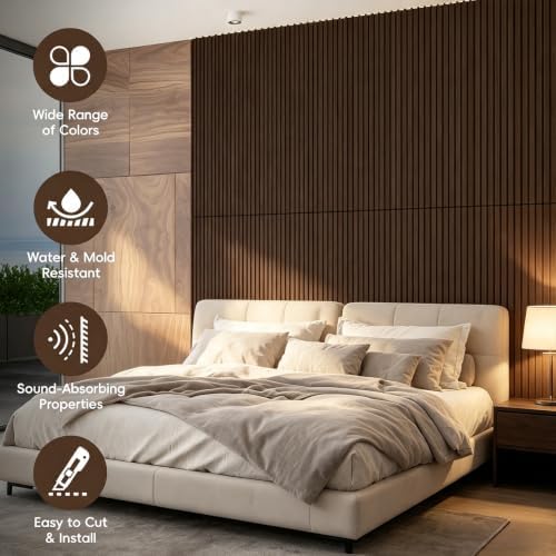 RITOLLO 4 Pack Wood Panels for Wall, 47.2"×23.6" Wood Slat Acoustic Panels for - Image 3