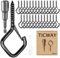 2.36IN Ceiling Hooks for Hanging Plants, Hanging Hooks by Ticway