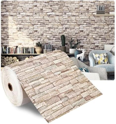 Waterproof Wall Panels 27.5" x 118" Faux Brick Wallpaper Peel and Stick Art - Image 4