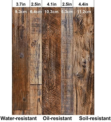 WENMER 11.8" x 394" Brown Wood Wallpaper Peel and Stick Wallpaper Shiplap Self - Image 6