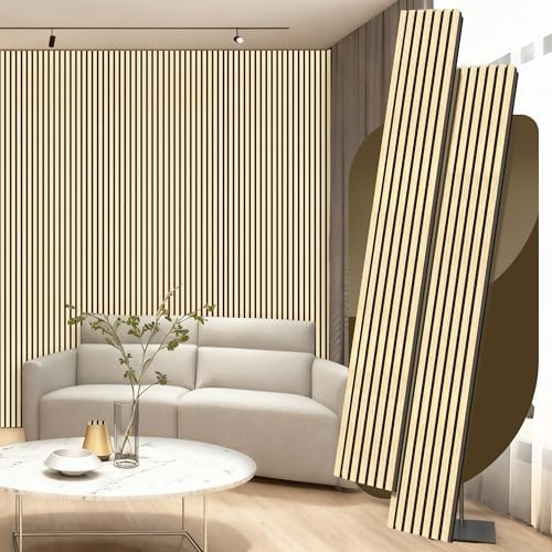 2 Pack Wood Panels for Wall, 106.3" × 11" Wood Slat Acoustic Panels for Wall by Ritollo