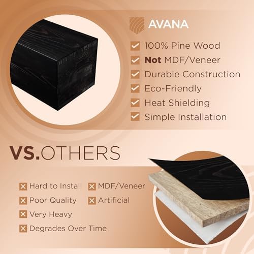 Avana Rustic Fireplace Mantle Shelf 84 Inches - Image 5
