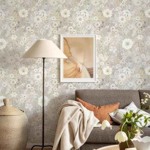 JiffDiff Floral Wallpaper Peel and Stick 17.3"x118" - Image 2