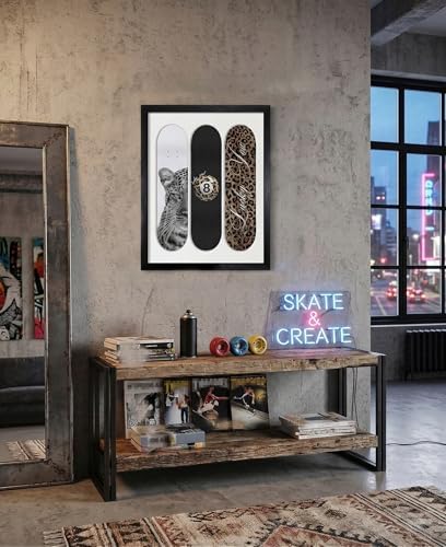 Stockholm Cheetah Skateboard Wall Art Canvas 12x16in – Modern Leopard Print - Image 4