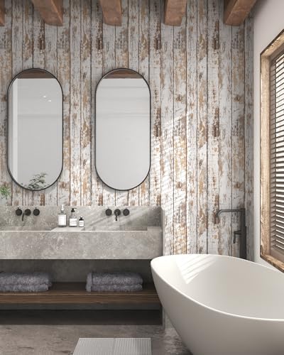 Wood Wallpaper Peel and Stick Shiplap Contact Paper 17.3"×197" - Image 4