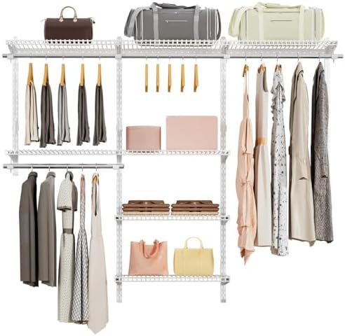 Sturdy Closet Organizer System: 6.5 Ft. Custom Metal Wire Shelving by Vilaxing