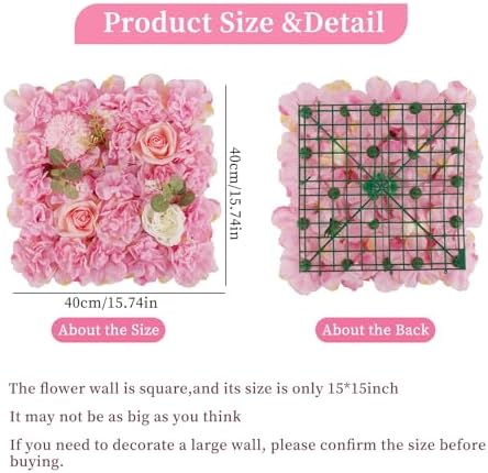 3D Flower Wall Backdrop 12 Pcs 15×15 Inch Pink Dahlia - Image 2