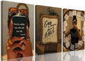 Framed Black Girl Wall Art Set of 3, Fashion Inspirational Black Woman Wall by Unknown