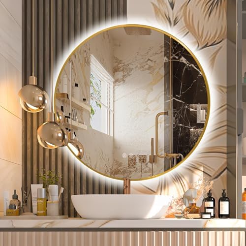 Niccy 30" Round LED Bathroom Backlit Mirror by Niccy