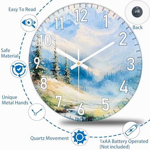 12 Inch Silent Wall Clock Non Ticking, Wall Clocks Battery Operated Analog Clock - Image 6
