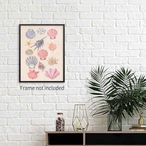 Pink Shell Posters Funky Coastal Cowgirl Wall Art Vintage Beach House - Image 5