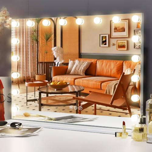 FENCHILIN Vanity Mirror with Lights, Hollywood Lighted Makeup Mirror with 18 by Fenchilin