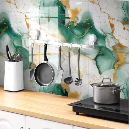 Chejiaye 10pcs Marble Peel and Stick Backsplash Waterproof Washroom Wall Panels - Image 3