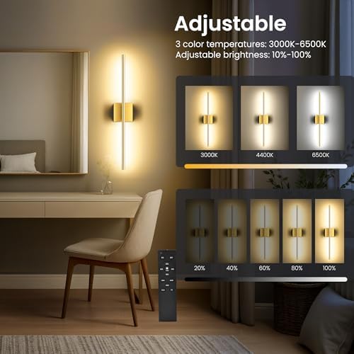 10000mAh Rechargeable Wall Lights, 29 Inch, 2 Pack - Image 4