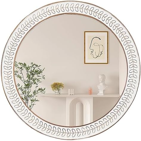 26 inch Round Mirrors for Wall Wood Circle Mirror by FuxuiwyRoundWallMirror