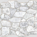 Dundee Deco REAZ244WG White Grey Faux Stone PVC 3D Wall Panel, 3.2 ft X 2.1 ft by DundeeDeco