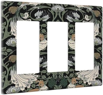 Light Switch Covers William Morris Vintage Floral Plants And Birds 3 Gang - Image 2