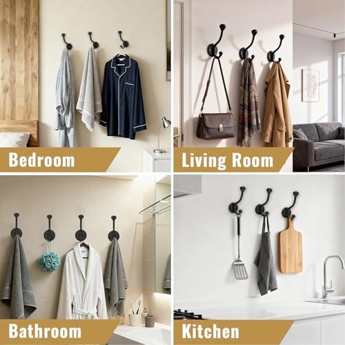 10 Pack wall Hooks for Hanging, Heavy Duty Coat Hook wall Mount, Apply to - Image 2