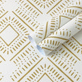 Heroad Peel and Stick Wallpaper Boho Wallpaper Beige Orange Geometric Striped by HeroadBrand