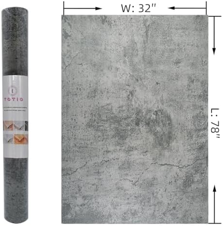 32x78inch Extra Wide Concrete Cement Texture Wallpaper Peel and Stick Dark Grey - Image 7