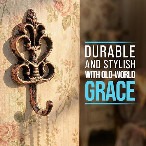 Comfify Copper & Black Shabby Chic Wall Hooks – Set of 3 – Screws Included - Image 7