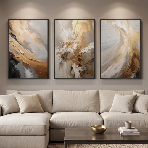 Large Framed Neutral Abstract Wall Art by Cuspin