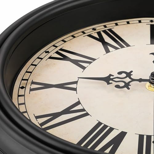 Plumeet Extra Large Retro Wall Clock, Roman Numerals, Battery Operated - Image 2
