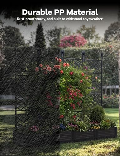 4 PCS Raised Garden Bed with Trellis & Privacy Screen, Large Outdoor Privacy - Image 5